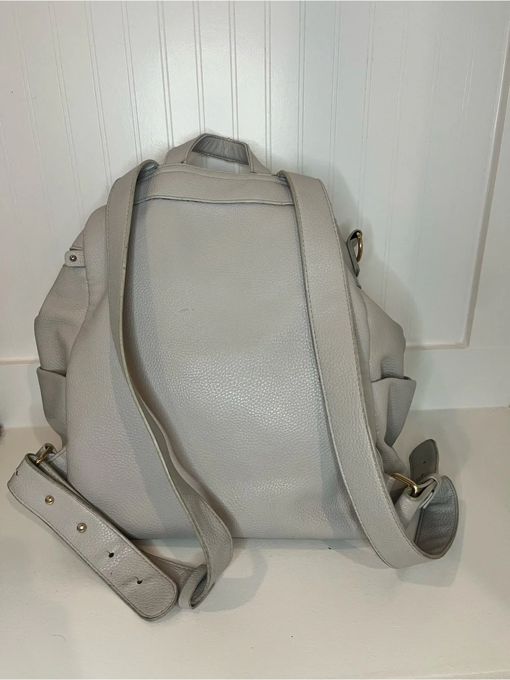 Luli Bebe Light Gray Quilted Baby Bag Backpack